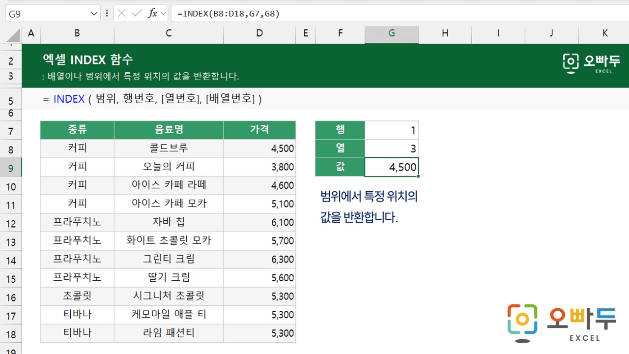 엑셀-INDEX-함수-사용법