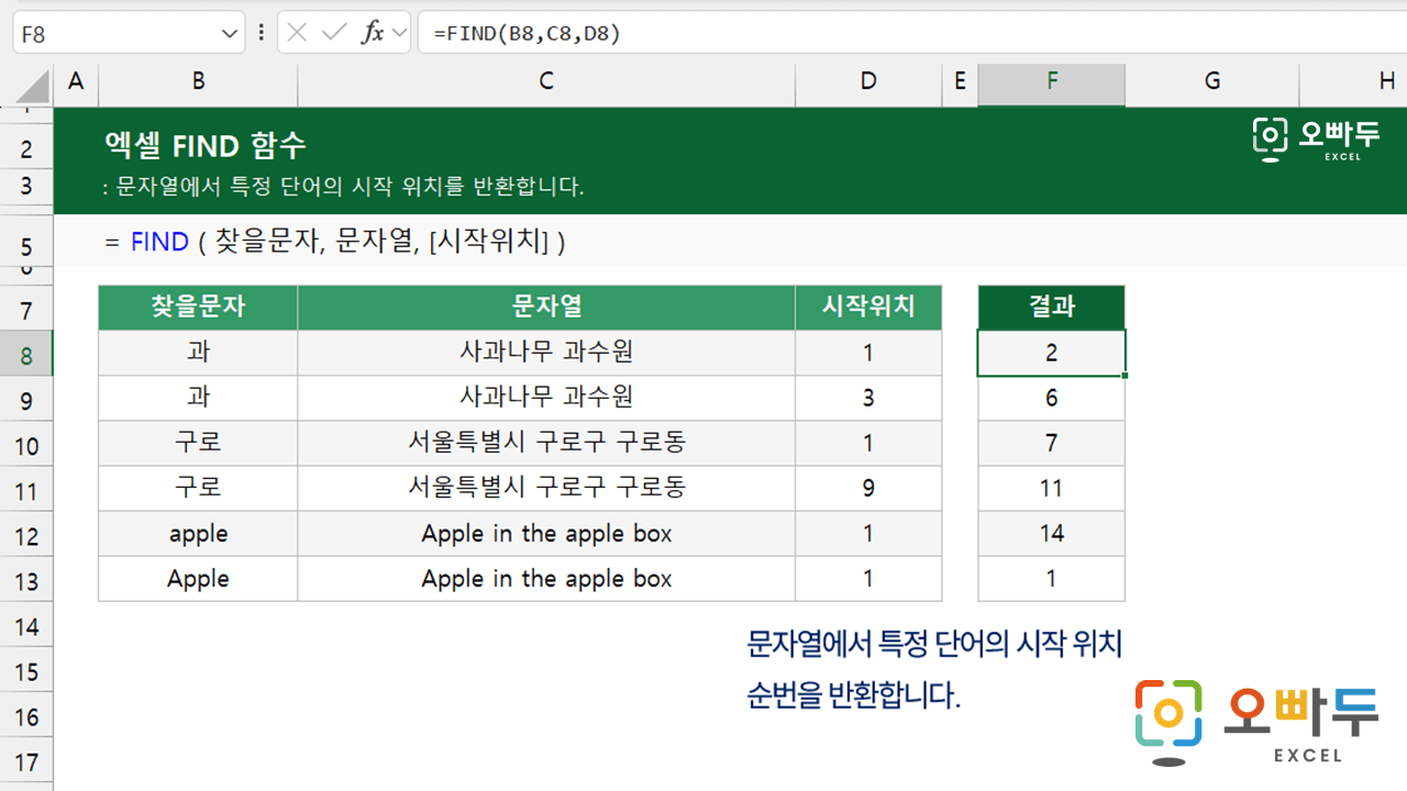 엑셀-FIND-함수-사용법