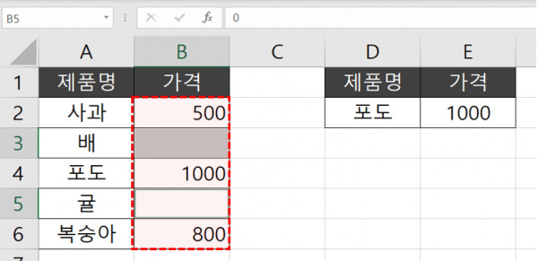 엑셀 0 대신 빈 칸으로 표시