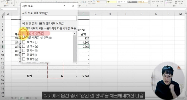 엑셀 시트 잠금 완전히 보호_R