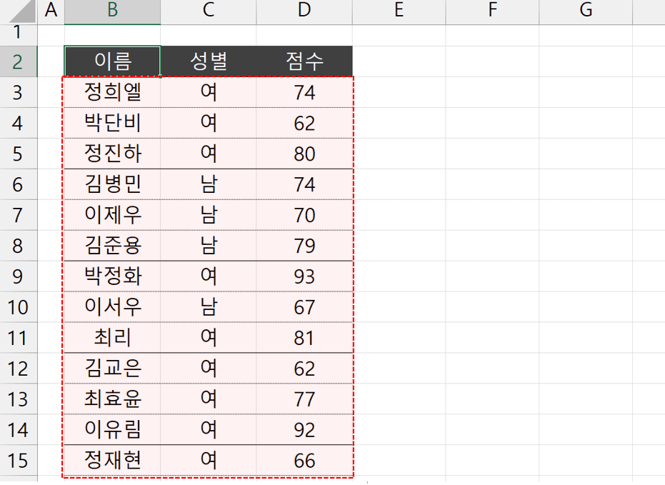 엑셀 특정 행 제거 완료