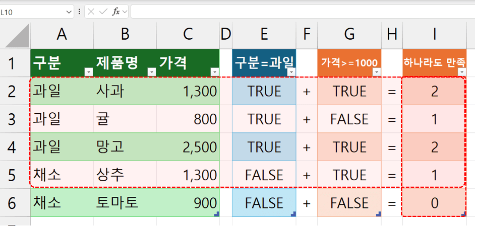 엑셀 or 조건 계산