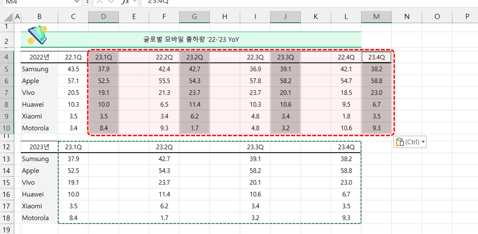 엑셀 월별 데이터 비교 취합