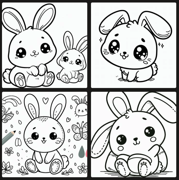 cute-rabbit-coloring-book-for-child-simple-easiest-level