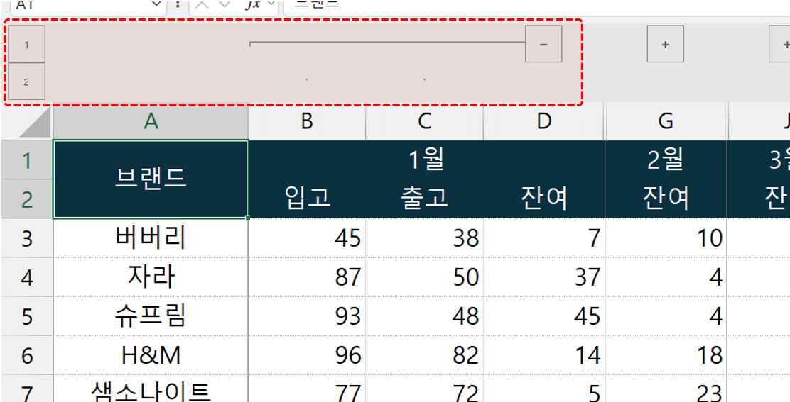 엑셀-보고서-필드-관리-그룹-기능