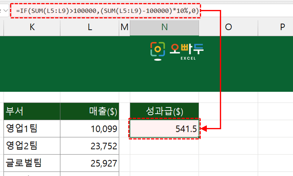 엑셀-성과급-계산-IF-함수