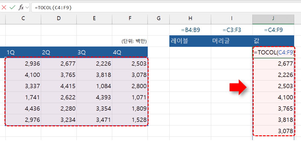 엑셀-값-영역-피벗해제